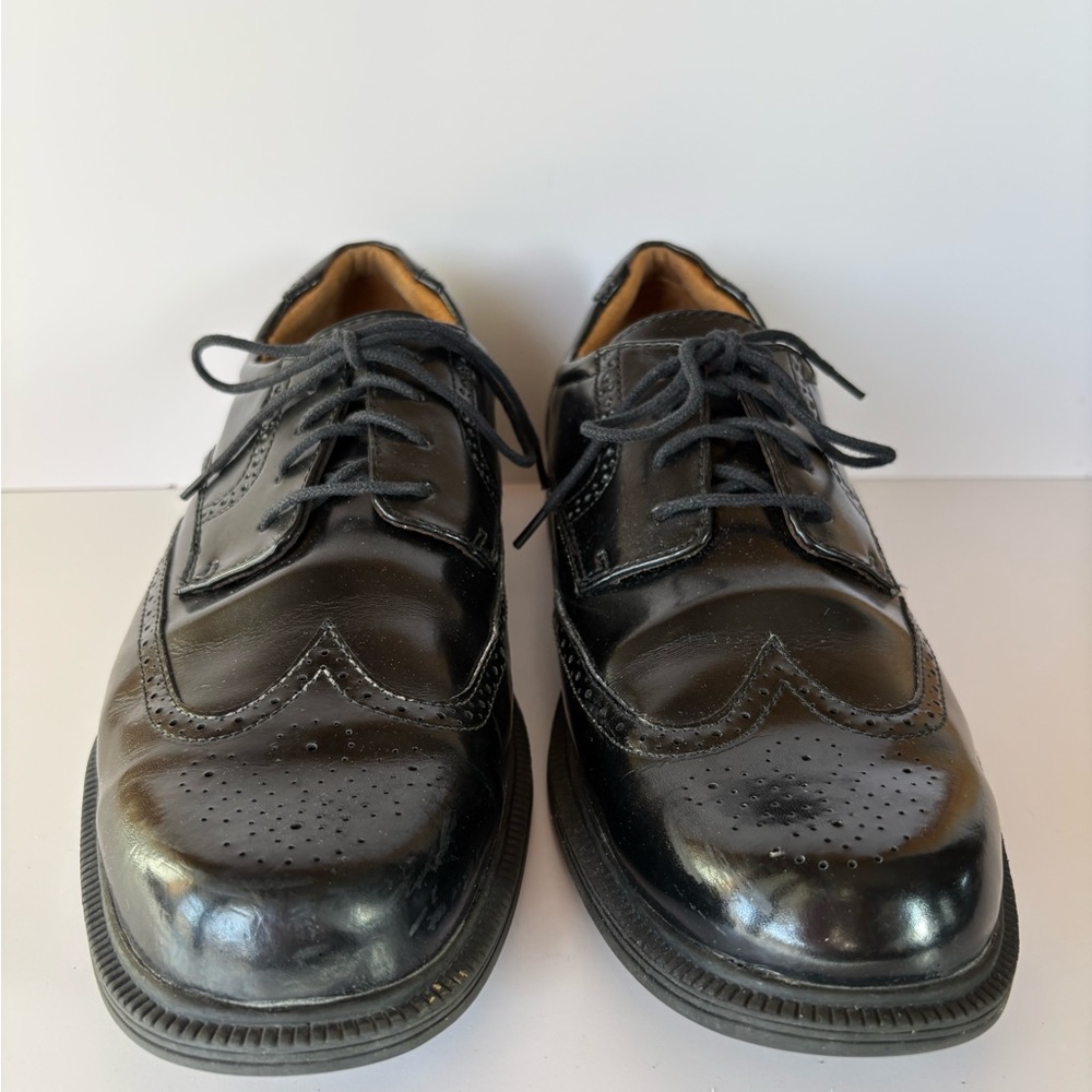 Croft & Barrow Core Technology Black Leather Wingtip Oxford Dress Shoes-Size: 11